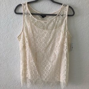 Simply Emma White Lace Tank top set 2 pieces New